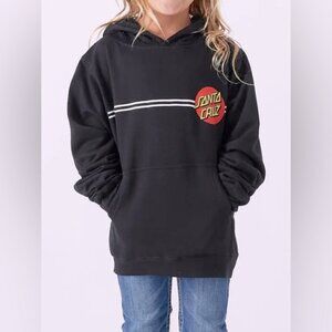 Santa Cruz Skateboards Red Dot Logo Grey Black Hoodie Sweatshirt